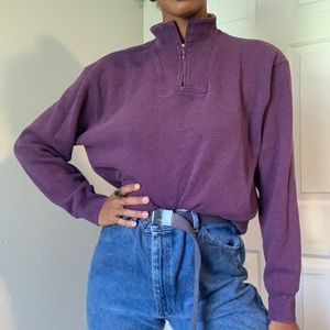 Purple turtleneck sweatshirt